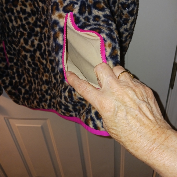 Crown Ivy Women's Animal Print Sherpa Jacket Size L - Picture 8 of 10